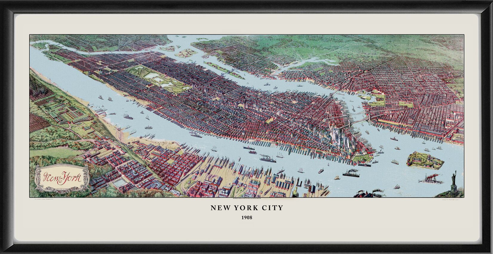 New York City NY 1908 Joseph Klemm Map