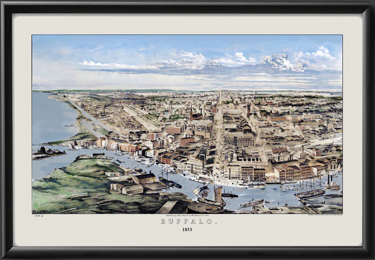 Buffalo NY 1853 COLOR J.W. Hill