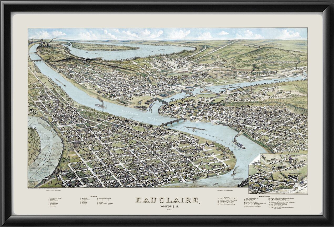 Eau Claire WI 1880 (Color)