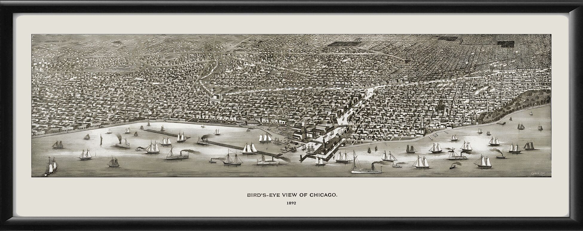 Chicago IL 1892 Panoramic View