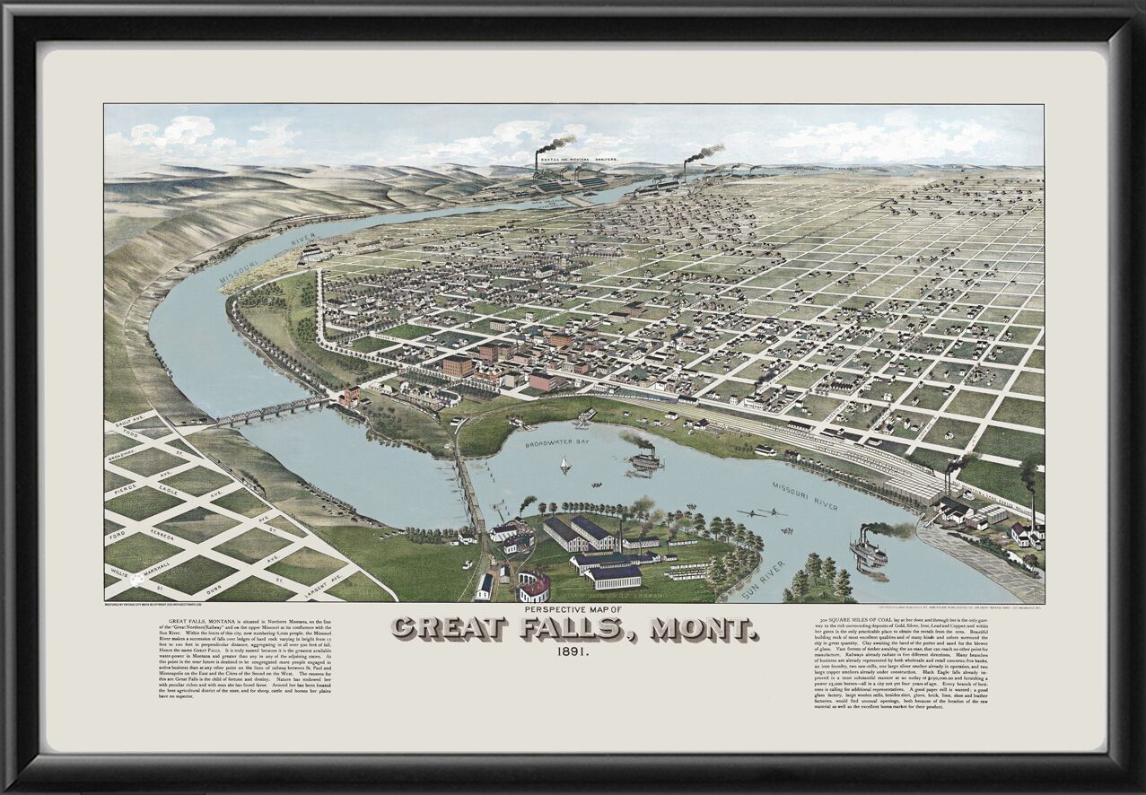 Great Falls MT 1891 (Color)