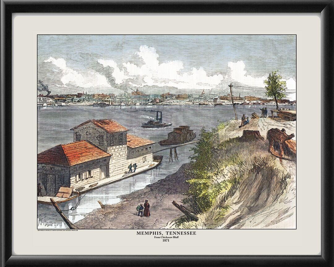 Memphis TN 1871 from Chickasaw Bluff TM