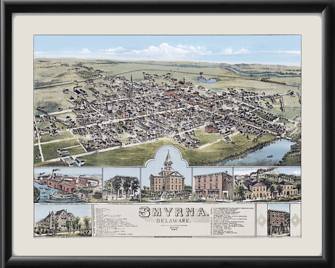 Smyrna DE 1885 OHBailey Birds Eye View Map