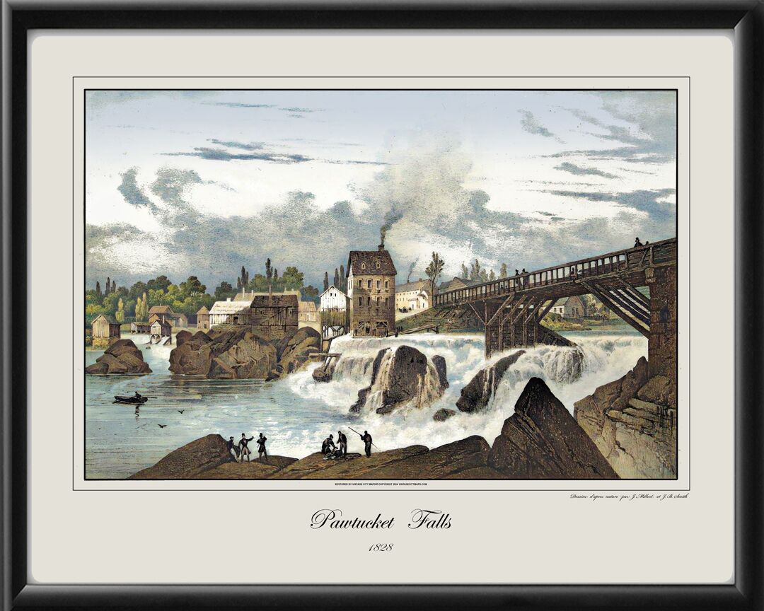 Pawtucket Falls Pawpucket RI Jacques Milbert Color Tm