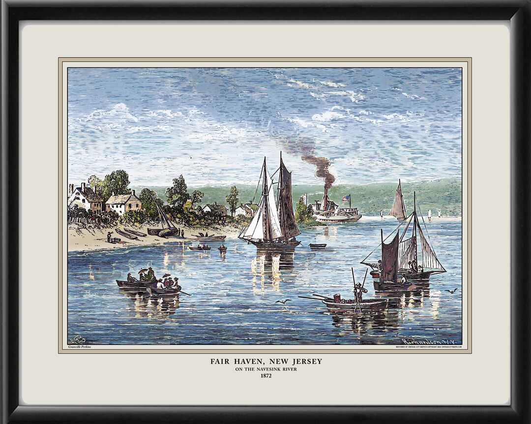 Fair Haven NJ 1872 Restored Map