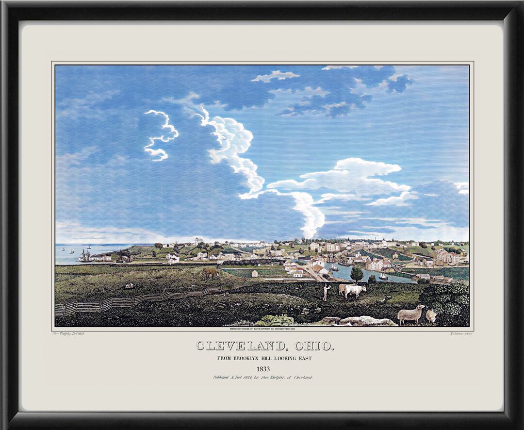 Cleveland OH 1833, From Brooklyn Hill Looking East (Color)