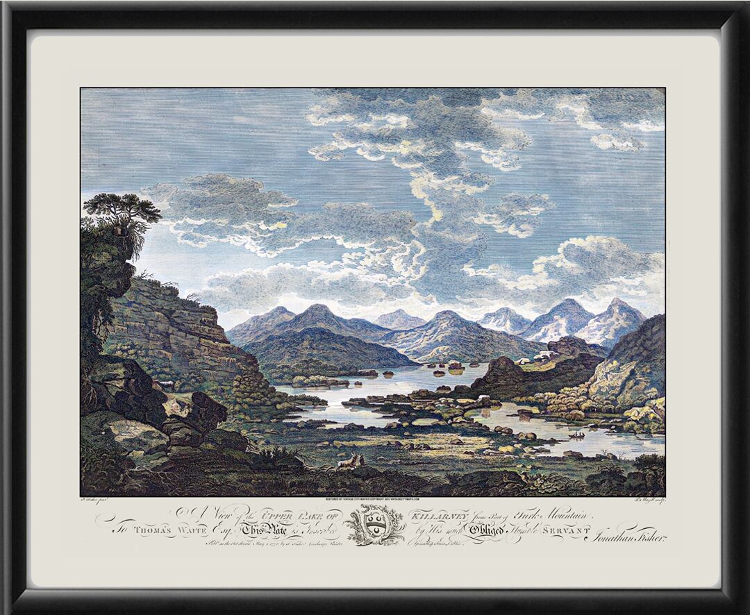 Killarney Ireland 1770 - View of the Upper Lake (Color)