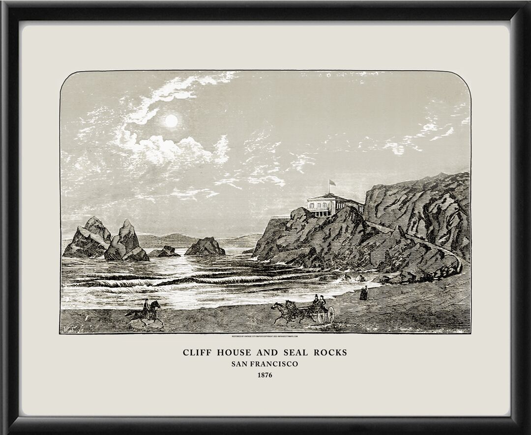 Cliff House - San Francisco 1876 Map