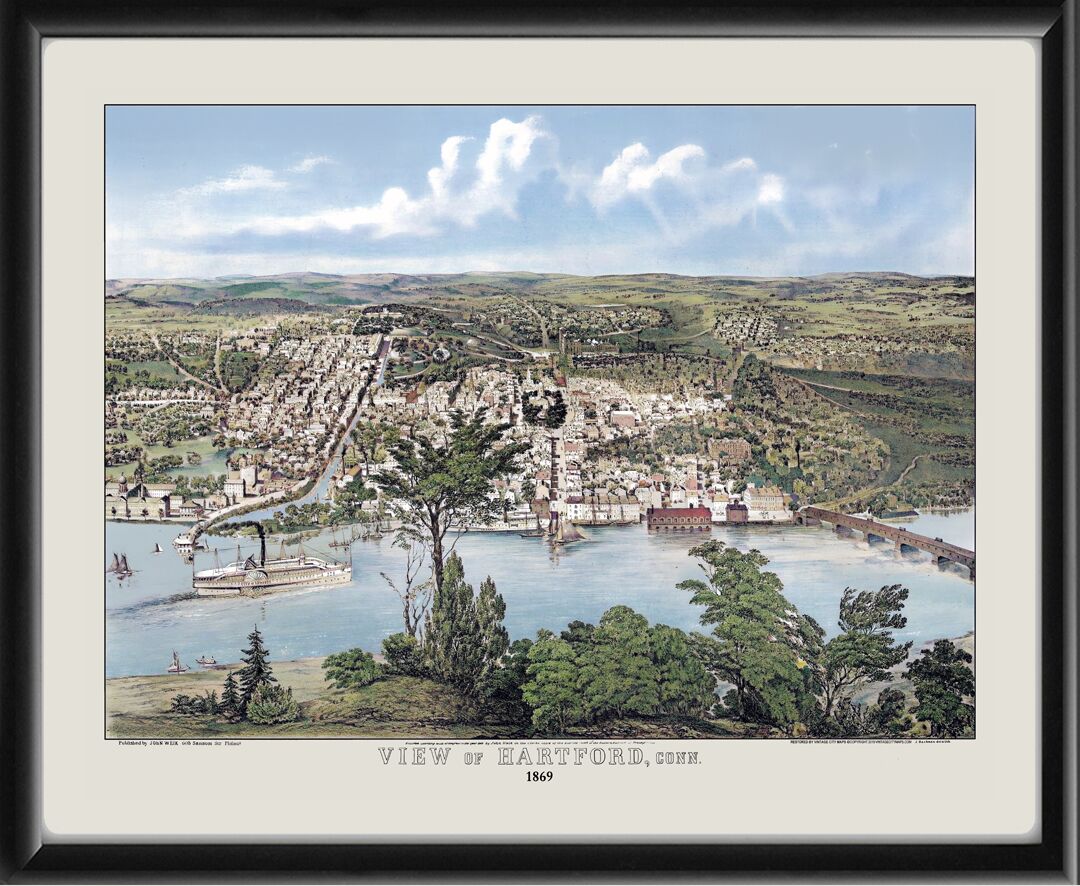 Hartford CT 1869 John Bachmann Color