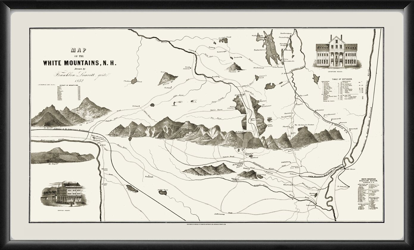 White Mountains NH 1852 Franklin Leavitt
