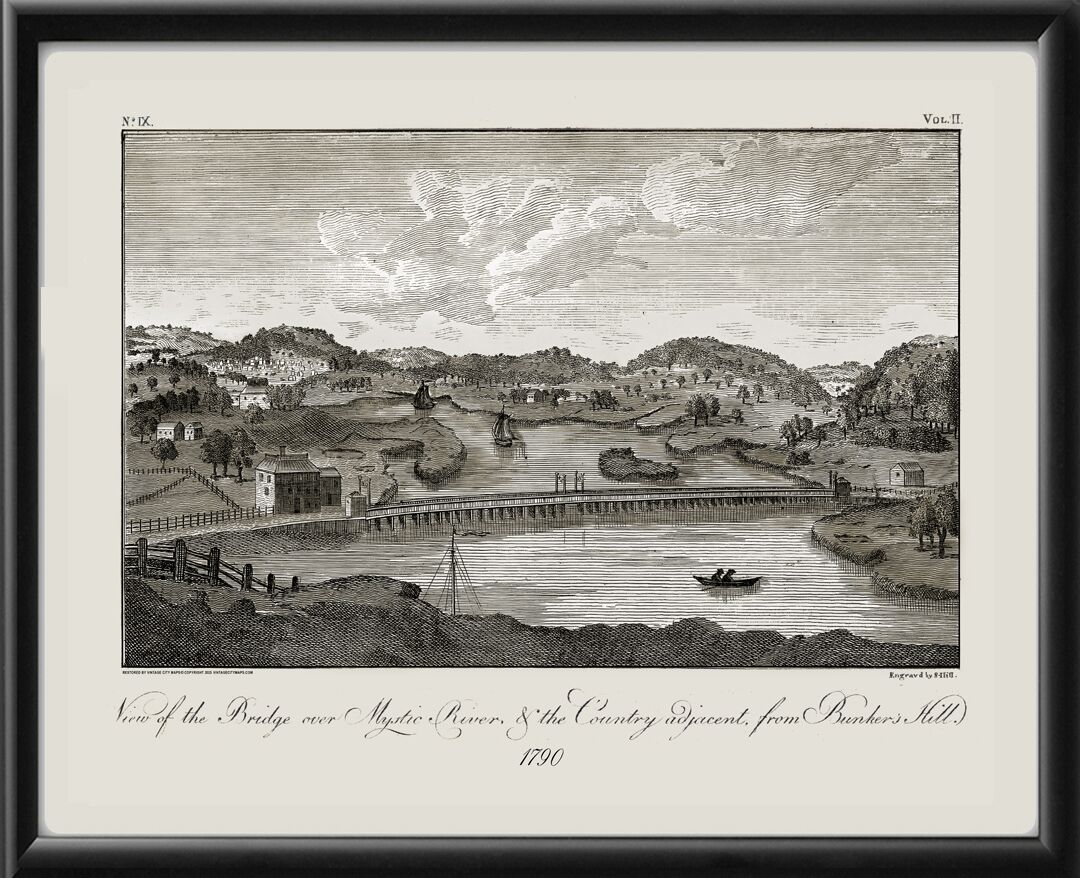 Boston MA 1790 - View of Mystic River