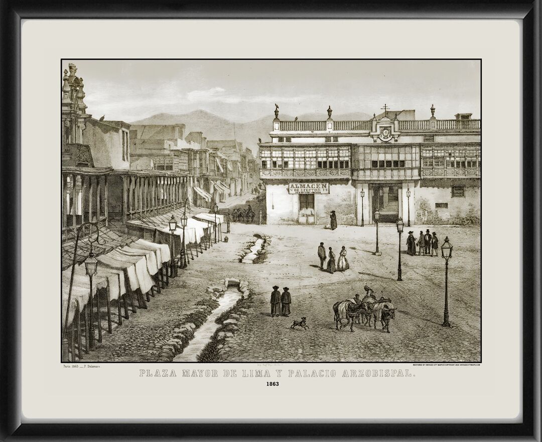 Lima Peru 1863  - Plaza Mayor