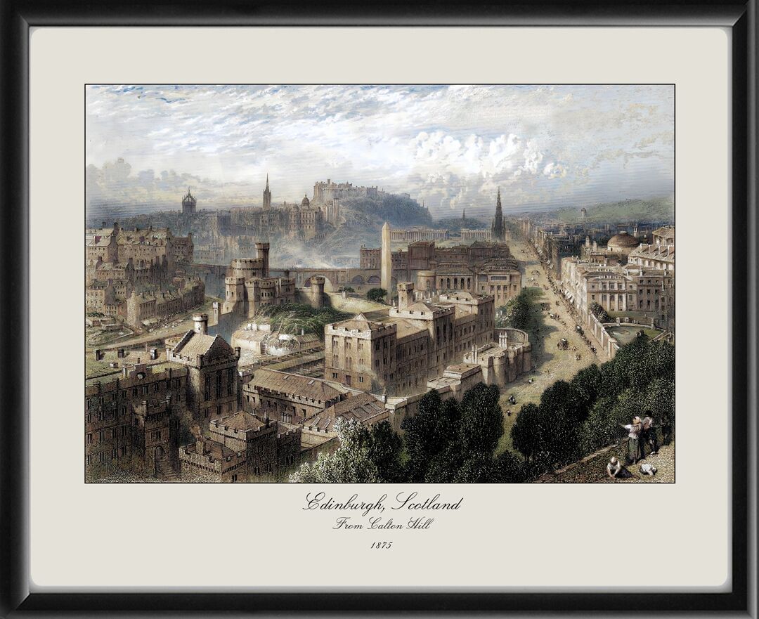 Edinburgh Scotland from Calton Hill 1875 Myles Birket Foster and T. Heawood