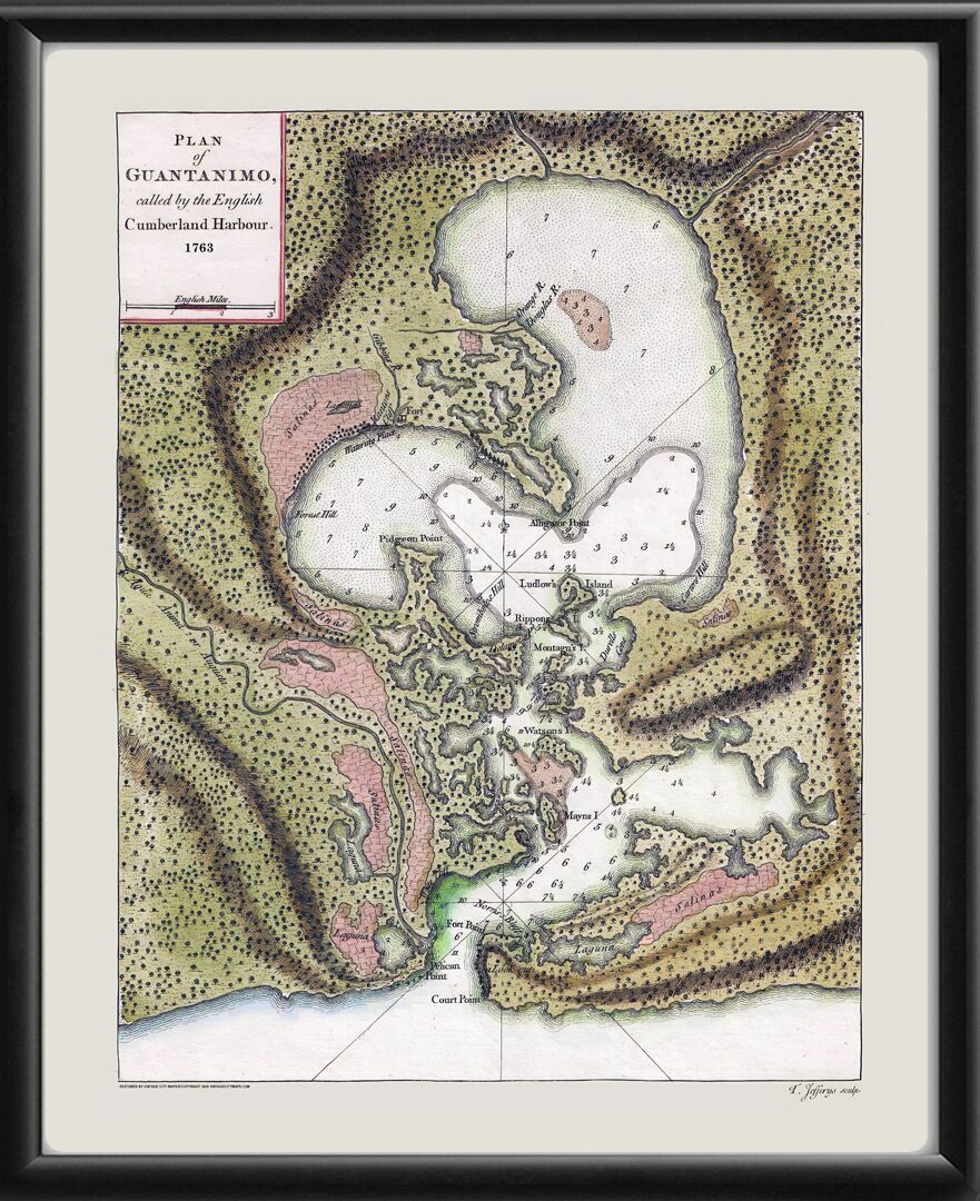 Guantanamo Guantanamo, Cuba 1763 Plano de Guantanimo Chiamato dagl' Inglesi Porto di Cumberland Thomas Jefferys