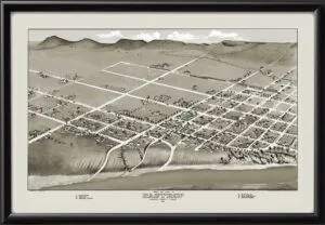 McKinney TX 1876 (Color) - Vintage City Maps, Restored Views