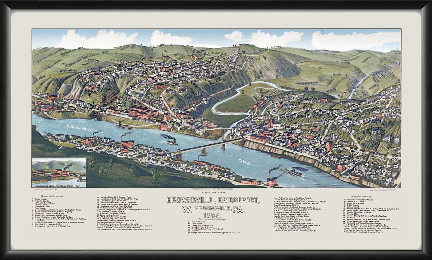 Brownsville, Bridgeport, W. Brownsville, Pa. 1883