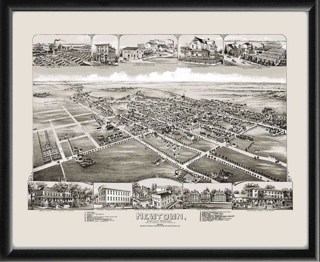 Newtown PA 1893 TM Fowler