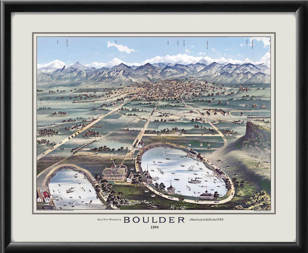 Boulder CO 1894 Bird's Eye View Map