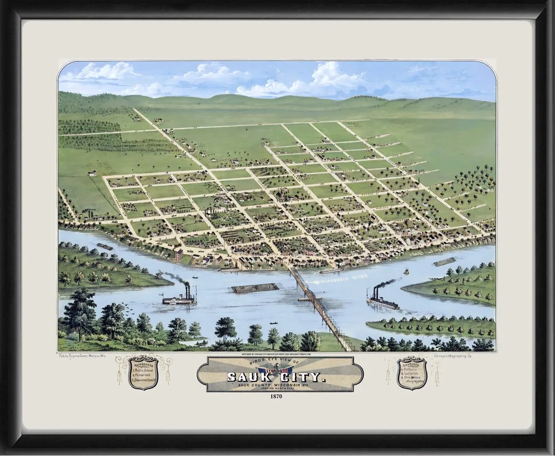 Sauk City WI 1870 by Albert Ruger