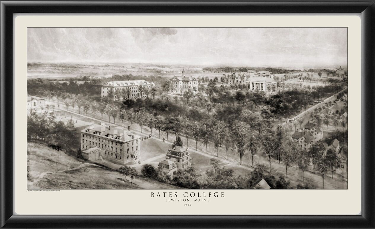 Bates College Lewiston Maine 1915 Richard RummellTM Birdseye View Map