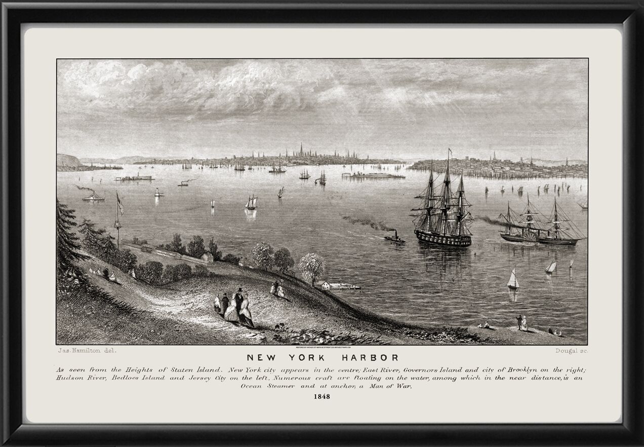 New York City NY 1848 - New York Harbor