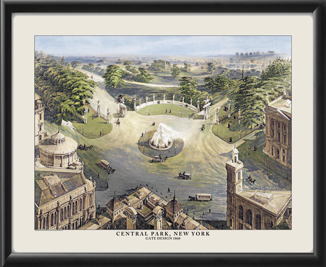 New York City NY - Central Park Gate Design 1860 (Color)