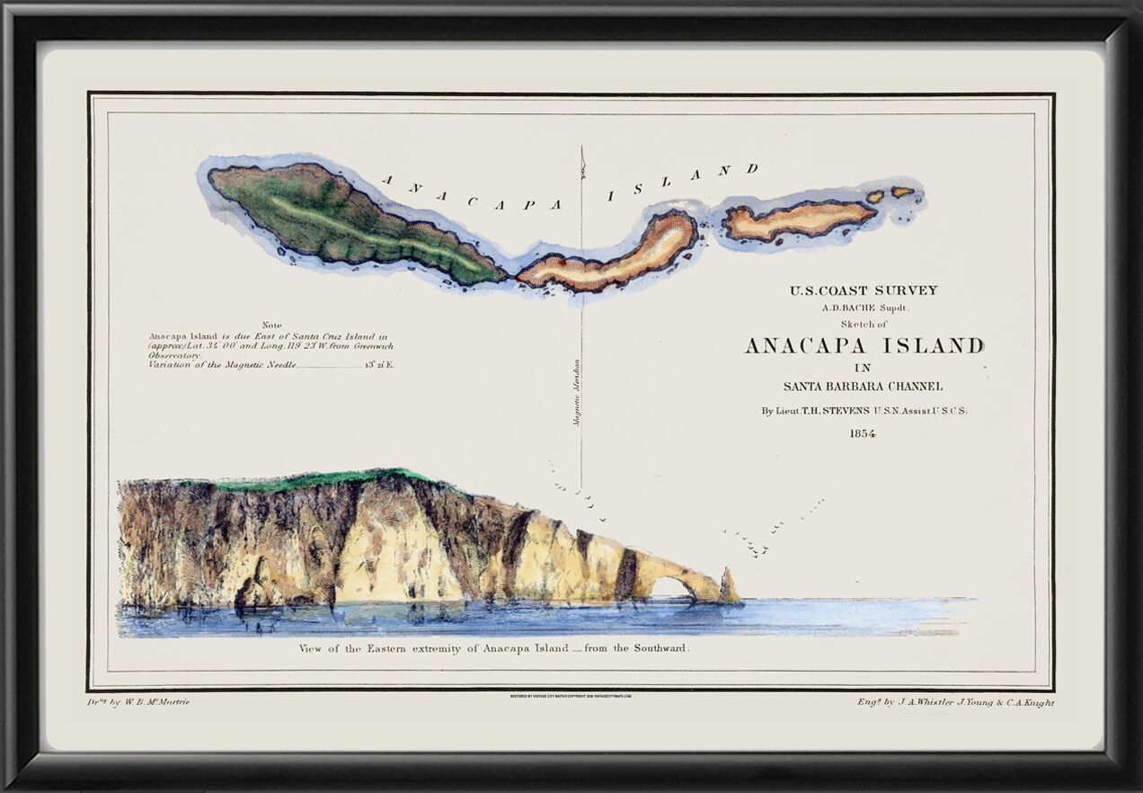Anacapa Island CA 1854 William Birch McMurtrie