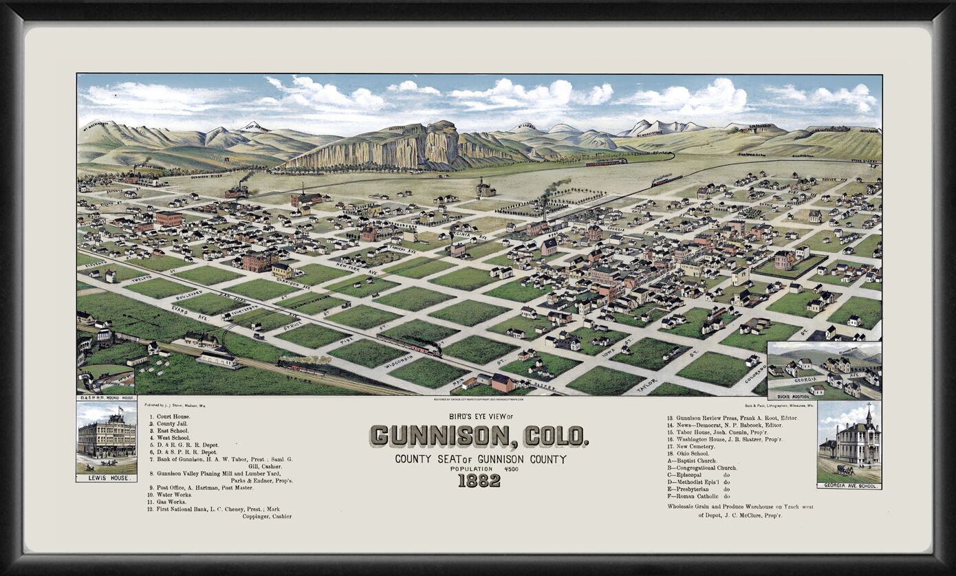 Gunnison CO 1882 Color