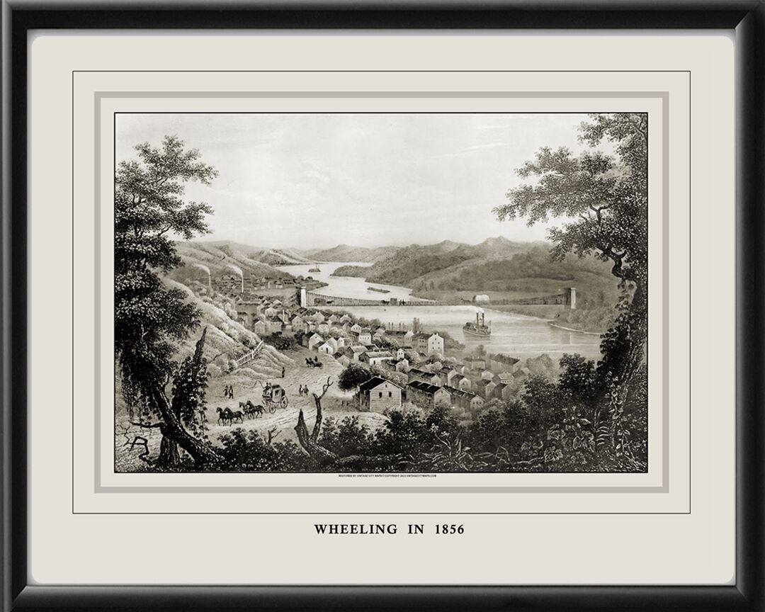 Wheeling WV 1856 tm Birds Eye View Map