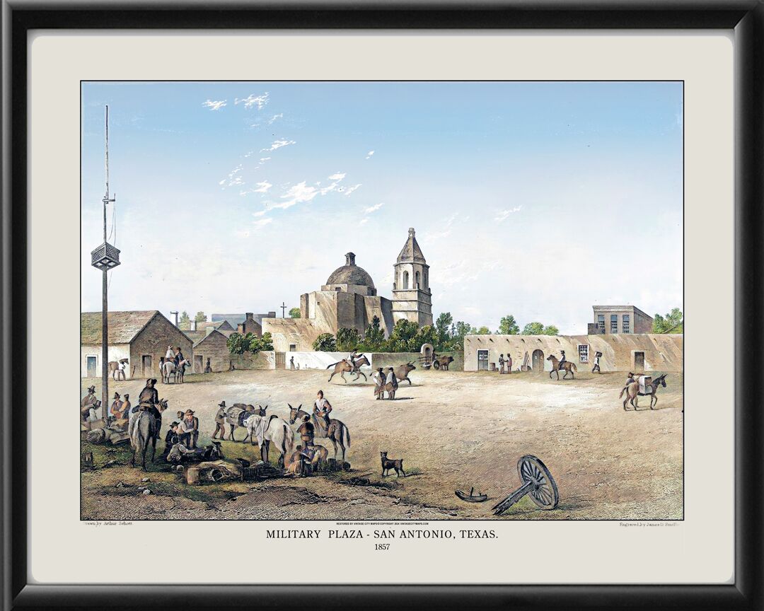 San Antonio TX - Military Plaza 1857 (Color)