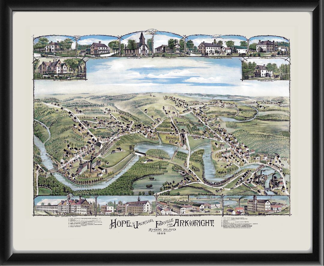 Hope, Jackson, Fiskville and Arkwright, RI 1889 Color