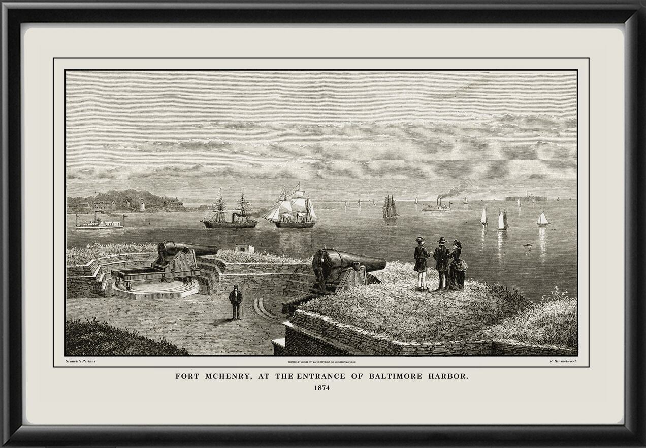 Fort McHenry Maryland 1874 Granville Perkins and engraved by R. Hinshelwood