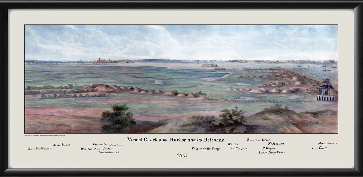 View of Charleston Harbor and its Defenses 1861