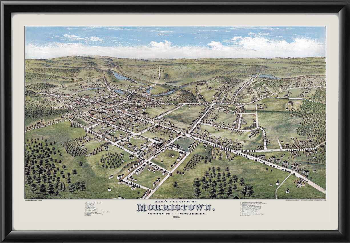 Morristown NJ 1876 T.M. Fowler Color