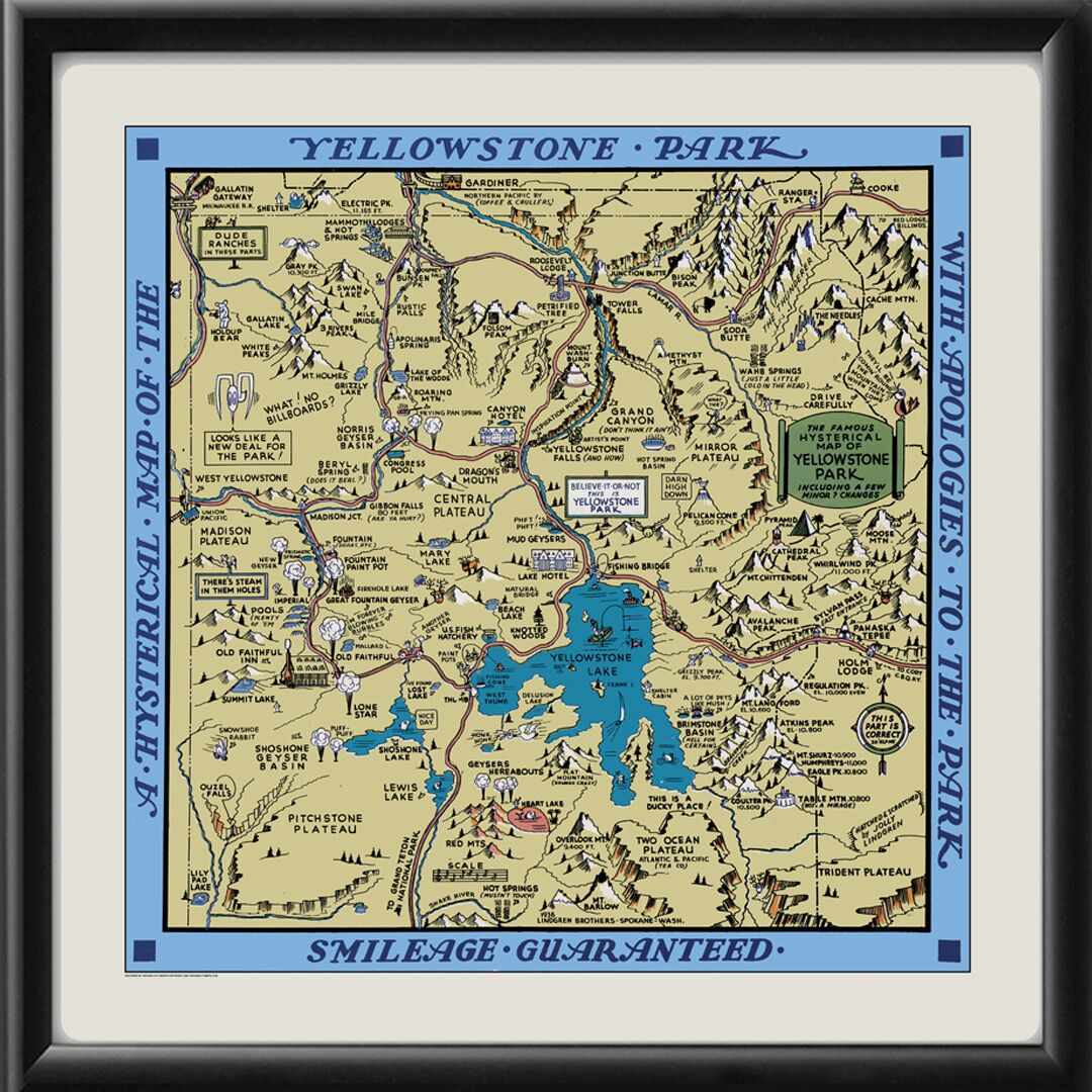 A Hysterical Map of the Yellowstone Park with Apologies to the Park 1936