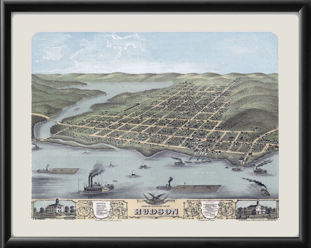 Hudson WI 1870 ARuger TM Map
