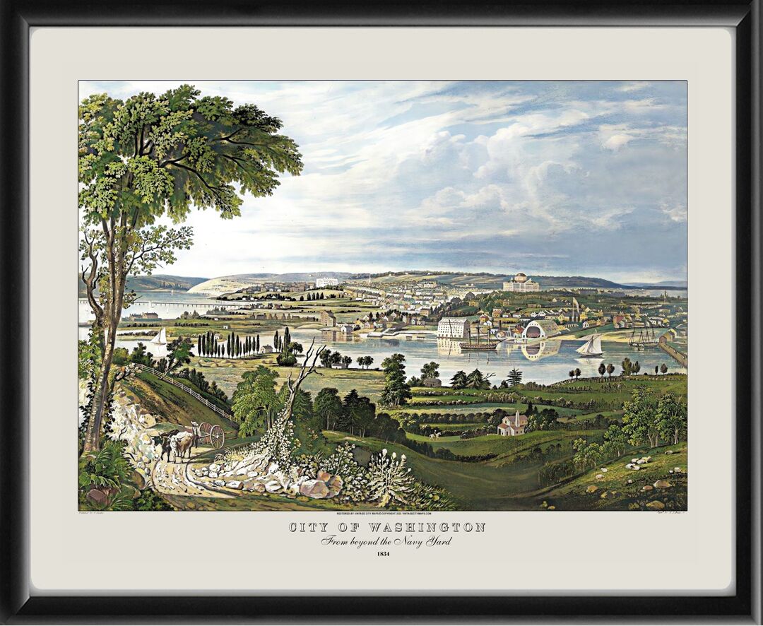 Washington DC 1834 from beyond the Navy Yard 1834