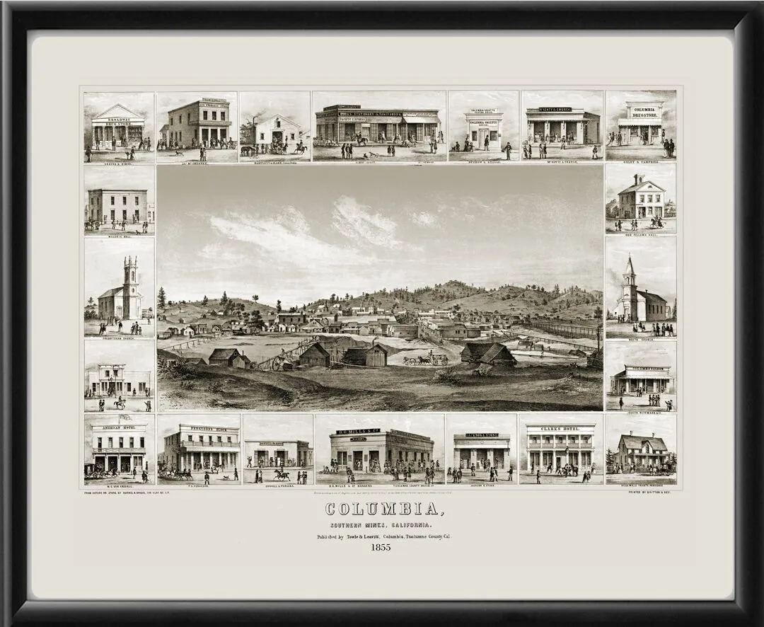 Columbia CA 1855 Map