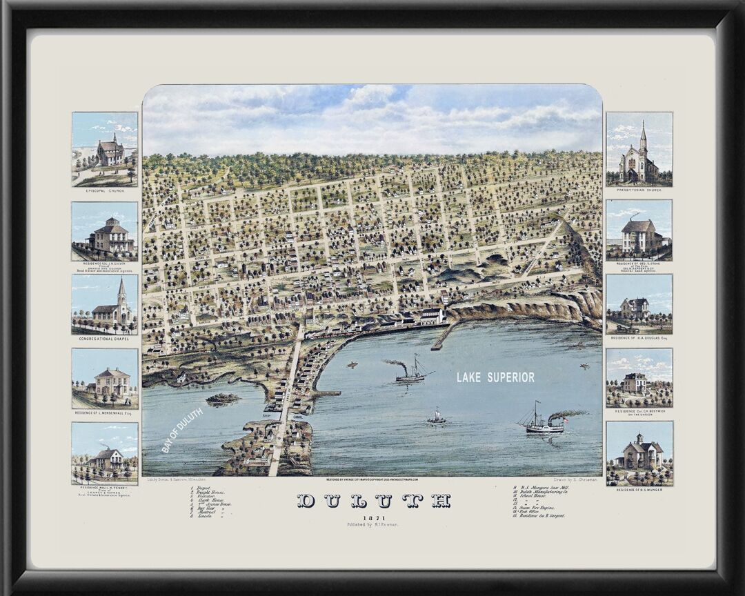 Duluth MN 1871 E. Crisman Color Tm