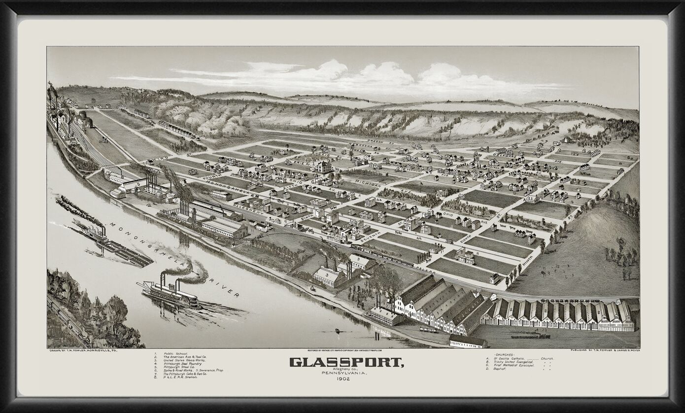 Glassport PA 1902 Restored Map