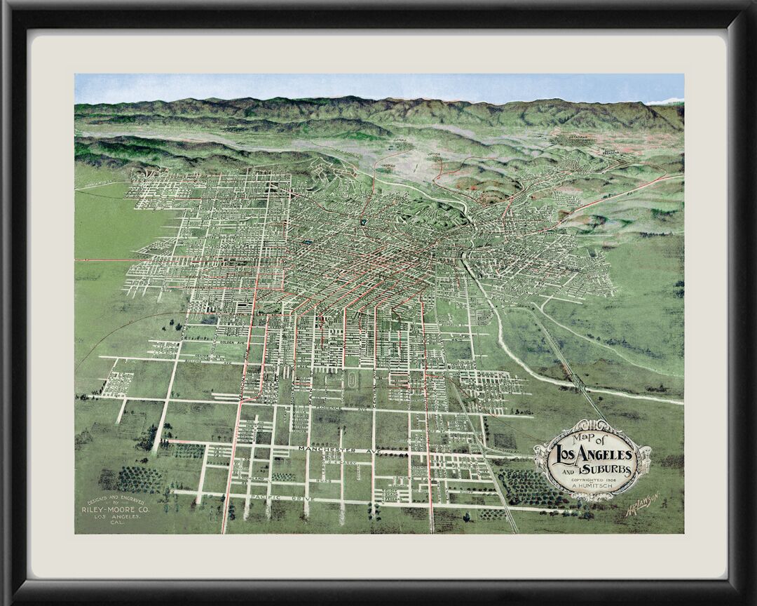 Los Angeles CA 1906 H.R. Lawson TM Map