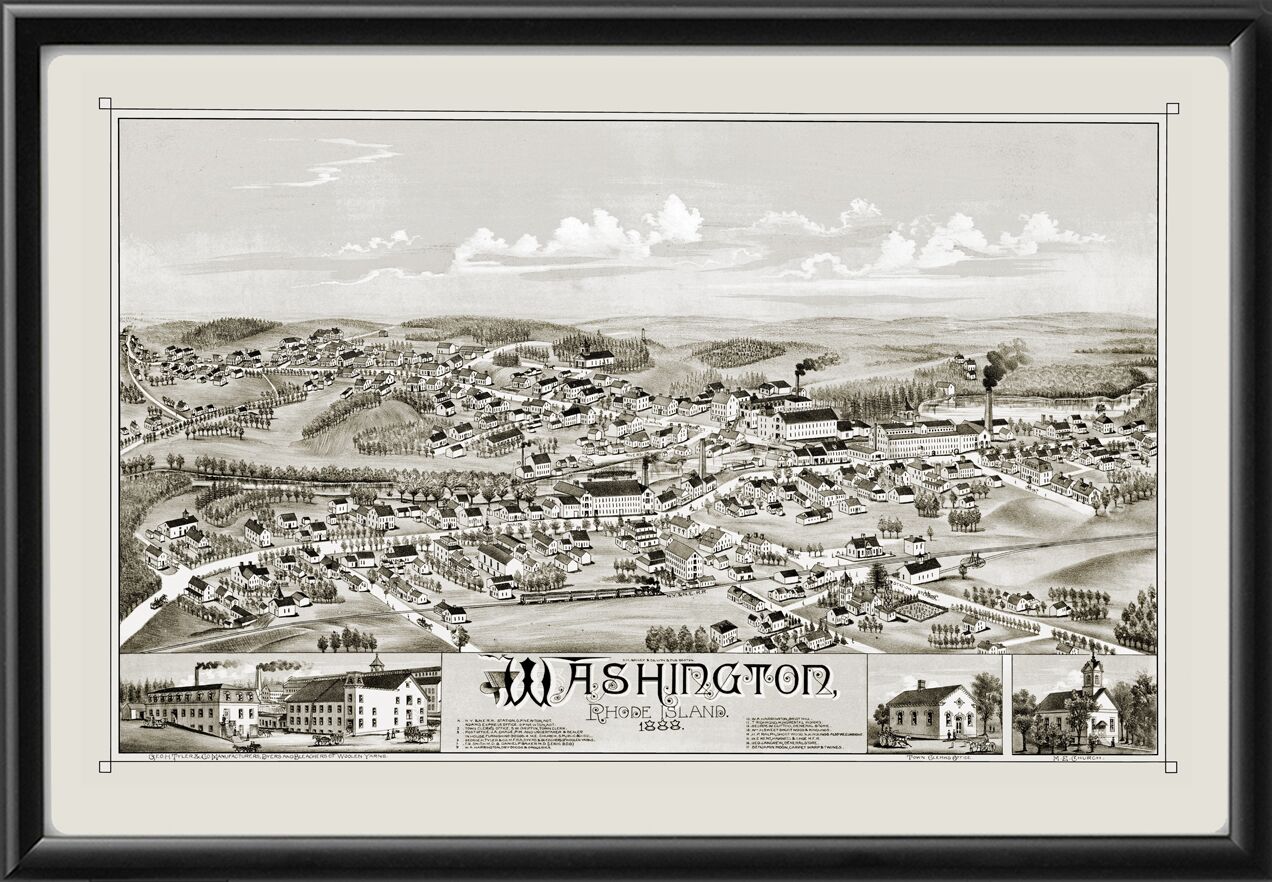 Washington RI 1888 OHBailey TM Birds Eye View Map