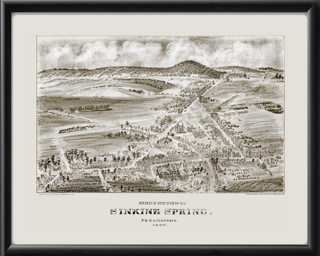 Sinking Spring PA 1896 TM Birds Eye View Map