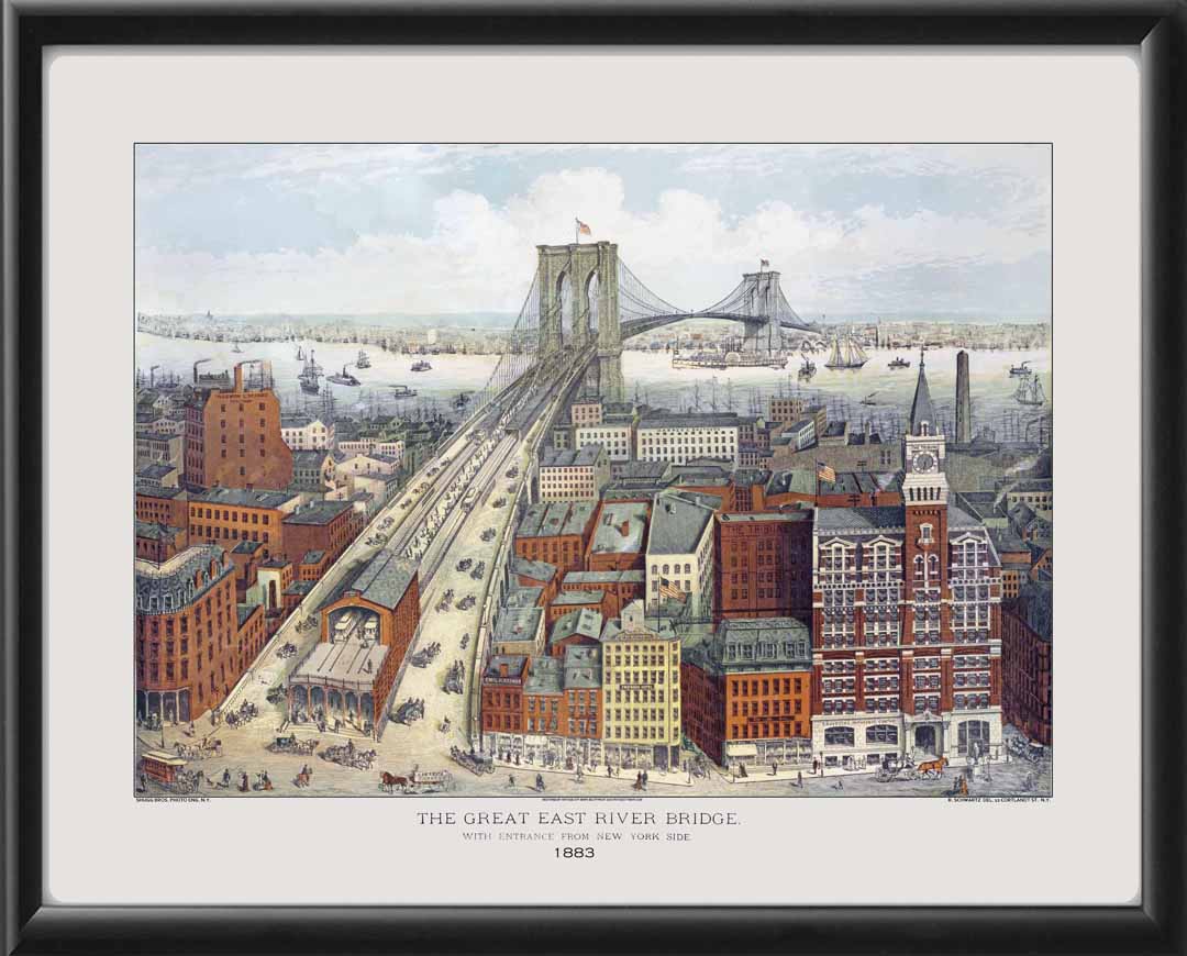 Brooklyn Bridge 1883 - New York City - The Great East River Bridge