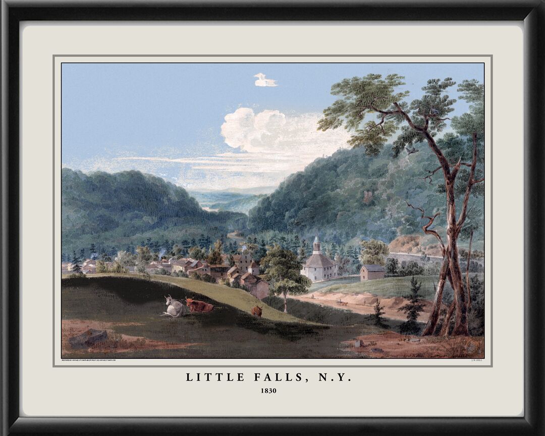 Little Falls NY c1830 John Hill TM Map
