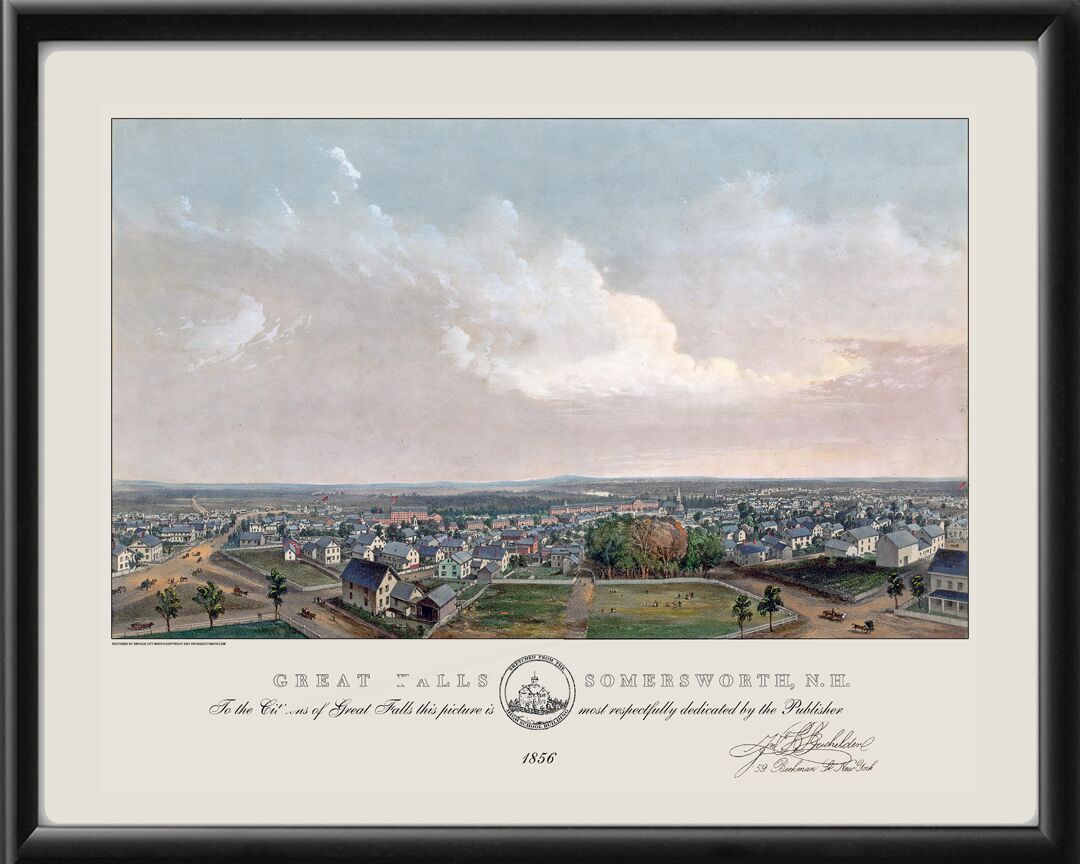 Great Falls, Somersworth NH 1856 John Bachelder TM