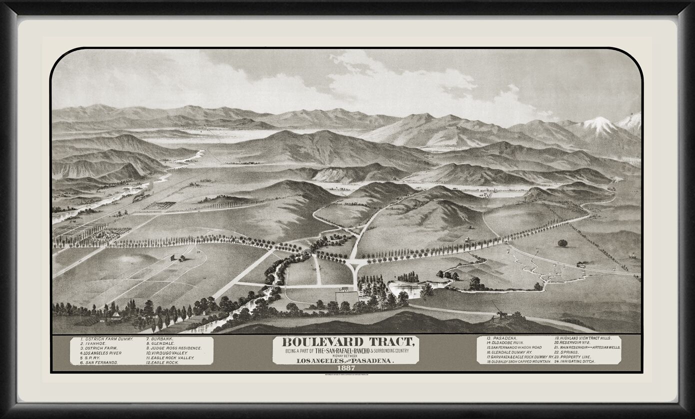 Los Angeles CA 1887 Boulevard Tract TM Map