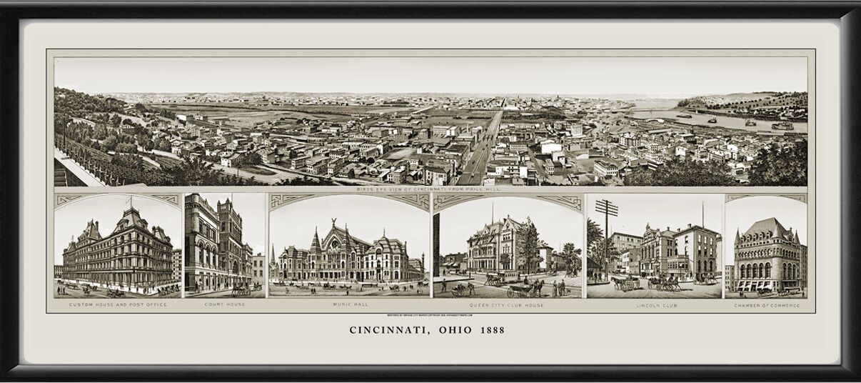 Cincinnati OH 1888 Panoramic