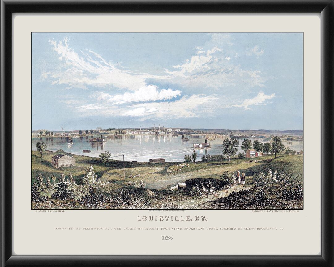 Louisville KY 1854 J. W. Hill Color TM
