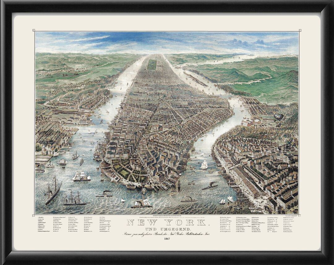 New York City NY 1867 (Color)